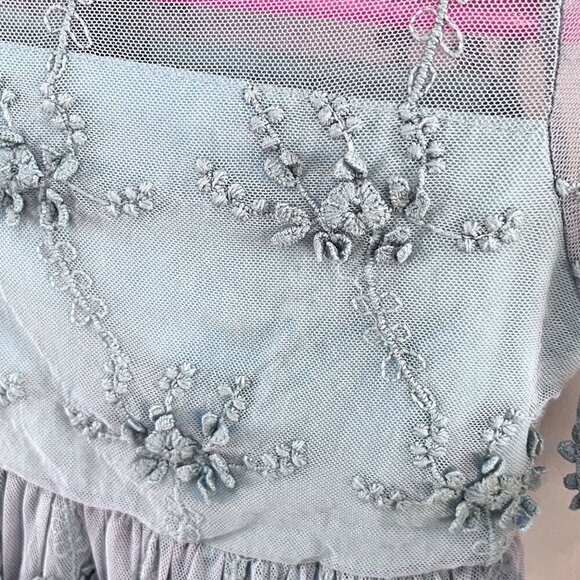 Trish Scully Embroidered Tulle Dress- Size 4 - Picture 2 of 5